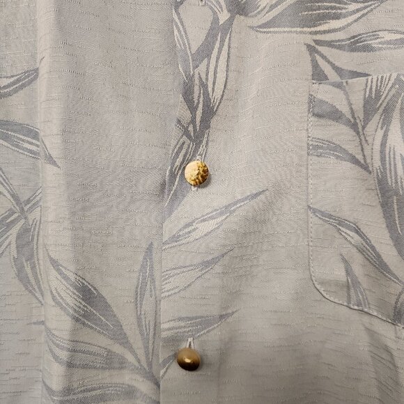 Van Heusen Hawaiian Shirt Button Up Blue Floral Aloha Tiki Beach Mens Large - Picture 5 of 11